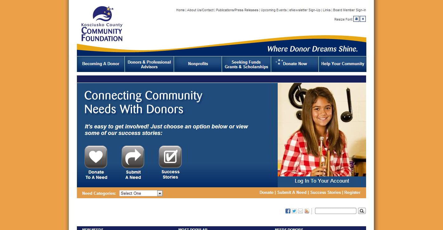 Screenshot of the Engagement Platform website as built.
